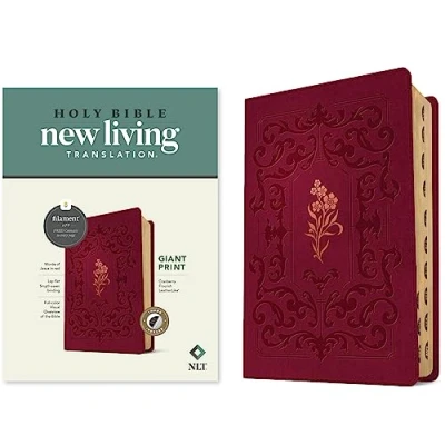 Abbildung von Holy Bible: New Living Translation, Cranberry Flourish, Leatherlike, Filament Enabled Edition, Red Letter