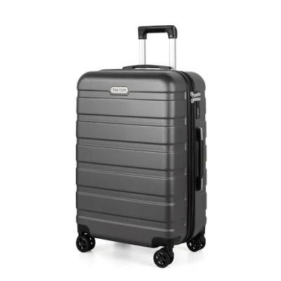 Abbildung von TANTOMI Koffer Groß, Reisekoffer Hartschalenkoffer, &amp; Trolley mit Passwortsperre, Hartschale Suitcase 4 Rollen(Dunkelgrau)
