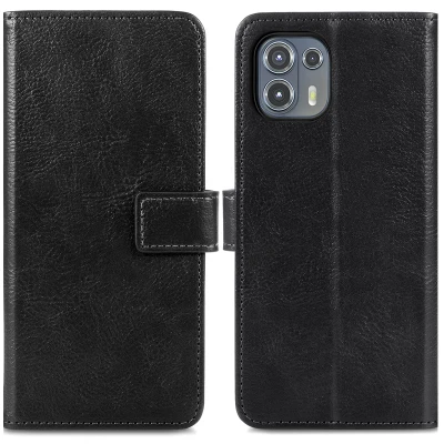 Abbildung von Motorola Edge 20 Lite Hülle Kunstleder iMoshion Klapphülle Handyhülle Schwarz