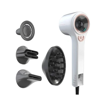 Abbildung von Invictus Haartrockner Hair D7 mit Ionen Funktion 5 tlg., Föhn Reiseföhn Plus Care Technologie Hitzeschutz, Temperatur und 3 Luftstromstufen, Kaltstufe, Kindermodus,2,6 M Kabel