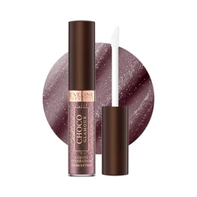 Abbildung von Eveline Cosmetics Choco Glamour Rosa 06, 6,5ml Flüssig Lidschatten Eyeshadow Stick, Shimmer Cream Pencil, Smoky Eye Shadow Pen, Waterproof Highlighter for Girls Women Makeup