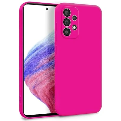 Abbildung von MyGadget Hülle für Samsung Galaxy A53 5G Zweilagige Handyhülle mit Kameraschutz Cover Innenfutter &amp; Silikon außen Magenta Rot