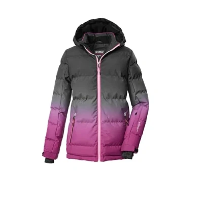 Abbildung von killtec Mädchen Skijacke/Ski Steppjacke mit Kapuze und Schneefang KSW 330 GRLS SKI QLTD JCKT, dunkel himbeere, 164, 42469 000