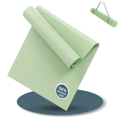 Abbildung von LILENO SPORTS Yoga Matte Pastel Grün (180x60cm) Sport und Yogamatte extra rutschfest in 4 mm Dicke Gymnastikmatte Fitnessmatte für Workout Sportmatte Zuhause