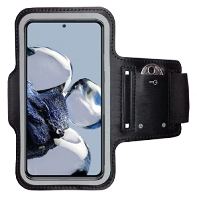 Abbildung von CoverKingz Sportarmband für Xiaomi 12T / Pro Armtasche mit Schlüsselfach Oberarm Halterung Sport Laufarmband Handy Armband Schwarz