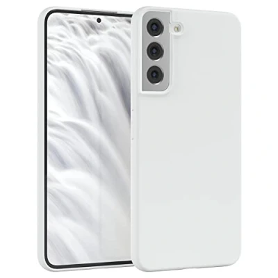 Abbildung von EAZY CASE Premium Silikon Handyhülle kompatibel mit Samsung Galaxy S22 Plus 5G, Slimcover Kameraschutz und Innenfutter, Silikonhülle, Schutzhülle, Bumper, Handy Case, Hülle, Softcase, Weiß