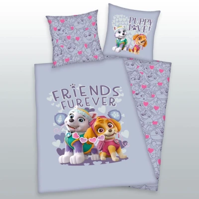 Abbildung von Herding Bettwäsche Paw Patrol, Kopfkissenbezug 80 x cm Mit Wende Motiv, Bettbezug 135 200 cm, Knopfleiste, 100% Baumwolle