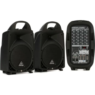 Abbildung von Behringer EUROPORT PPA500BT Ultrakompaktes tragbares 500 Watt 6 Kanal PA System mit Bluetooth Drahtlostechnologie, drahtloser Mikrofonoption, Klark Teknik Multi FX Prozessor und FBQ Feedback Erkennung