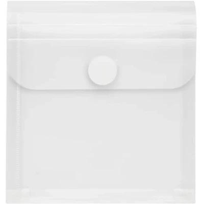 Abbildung von FolderSys 10 x CD Hülle 135x135mm PP Klettverschluss und Falte farblos transparent