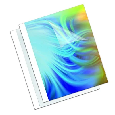 Abbildung von Fellowes Thermobindemappen Standard, 150 Mikron Vorderseite (PVC) / 200g/m² Rücken (glänzend), weiß