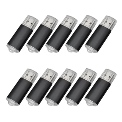 Abbildung von 10 USB Sticks, 2.0 Memory Speicher Sticks. Schwarz 2 GB