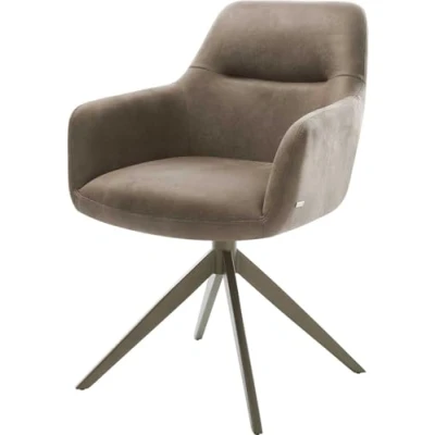Abbildung von Drehstuhl Pejo Flex Taupe Vintage Kreuzgestell breit Effektfinish Titan 360 drehbar