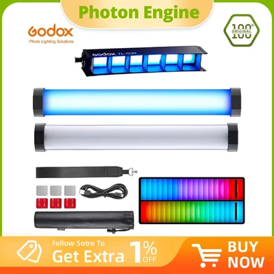 Abbildung von Godox TL30 Pavo Röhrenlicht RGB Farbfotografie Licht Handheld Light Stick mit APP Fernbedienung für Fotos Video Film Vlog