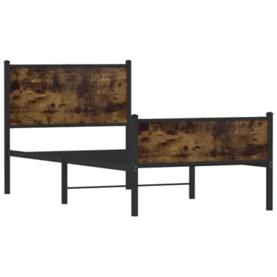 Abbildung von vidaXL Bett Metallbett ohne Matratze Räuchereiche 80x200 cm