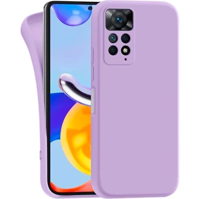 Abbildung von MyGadget Hülle für Xiaomi Redmi Note 11 Pro 5G robuste Silikon Schutzhülle TPU Case Slim Silikonhülle Back Cover Kratzfest Handyhülle Matt Lila