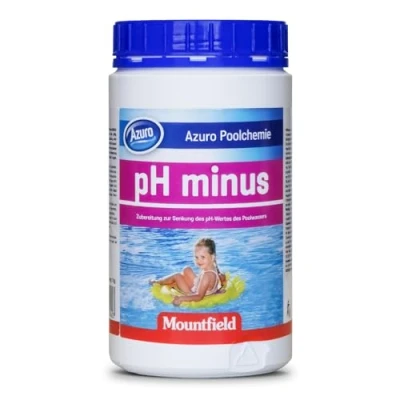 Abbildung von Azuro pH Minus für Pools Senker Granulat zur effektiven Wert Senkung Verhindert Kalkablagerungen, Stabilisiert Poolwasser Einfache Anwendung, (1,5 kg)