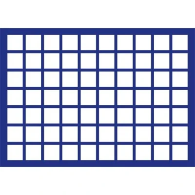 Abbildung von Safe, Tableau, Modell D Fach Abm: 26x26 mm. (70 Stk.) Königsblau 327x227x10 pro Stk.