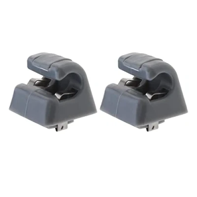 Abbildung von YINETTECH 2 x Auto Sonnenblende Haken Clips, kompatibel mit W123 W124 W126 W140 W201 W463 A1268100012 126 810 00 12 8412 Visierzubehör, Kunststoff, Grau