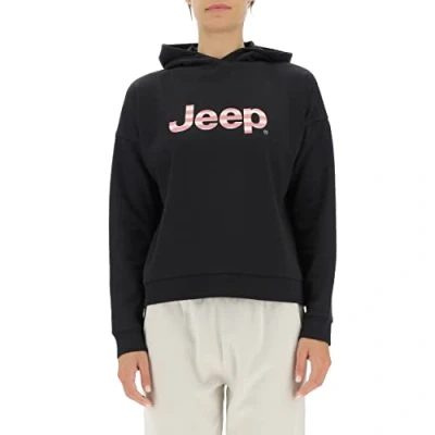 Abbildung von JEEP O102609 B000 J Woman Hooded Cropped Sweatshirt Striped Print J22W Black M