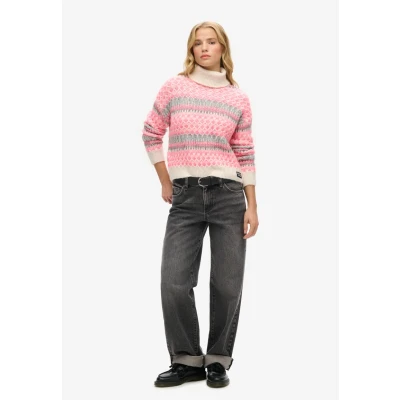 Abbildung von Superdry ROLL NECK CROP Strickpullover, Damen, Größe: 44, Ecru
