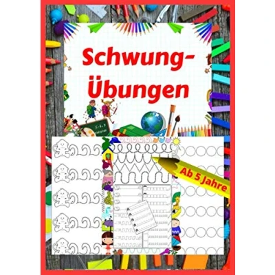 Abbildung von Schwungübungen ab 5 Jahre: für Kindergartenkinder und Vorschule Jungen Mädchen als besonderes Geschenk zur Vorbereitung auf die ... Feinmotorik Hand Augen Koordination