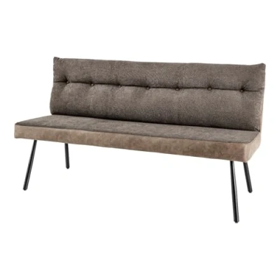 Abbildung von Riess Ambiente Moderne Sitzbank Big George 160cm Taupe Flachgewebe Federkern schwarz
