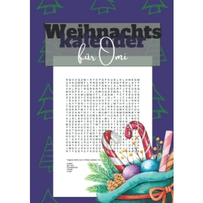 Abbildung von Weihnachtskalender für Omi: Wortsuchrätsel Adventskalender Erwachsene und Senioren Das hübsche Vor Weihnachtsgeschenk die clevere Oma