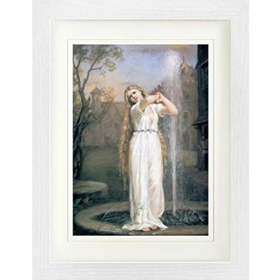 Abbildung von 1art1 John William Waterhouse Poster Undine, 1872 Gerahmtes Bild Mit Edlem Passepartout Wand Bilder Im Bilderrahmen 40x30 cm
