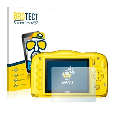 Abbildung von BROTECT Entspiegelungs Schutzfolie für Nikon Coolpix S33 (2 Stück) Matte Displayschutz Folie, Anti Reflex, Fingerprint
