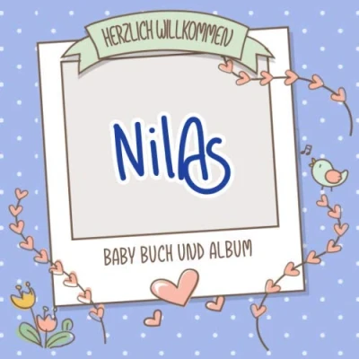 Abbildung von Herzlich Willkommen Nilas Baby Buch und Album: Personalisiertes Babybuch Babyalbum, Geschenk zu Schwangerschaft Geburt, Name auf dem Cover