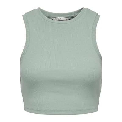 Abbildung von ONLY Damen ONLVILMA S/L Cropped Tank TOP JRS NOOS Tanktop, Grün, M