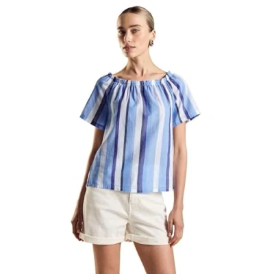 Abbildung von Street One Chambray MIT Streifen Bluse, Damen, Größe: 46, Blau