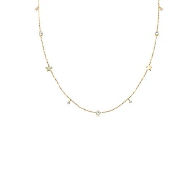 Abbildung von Elli Halskette Damen Solitär Sterne mit Kristalle in 925 Sterling Silber vergoldet