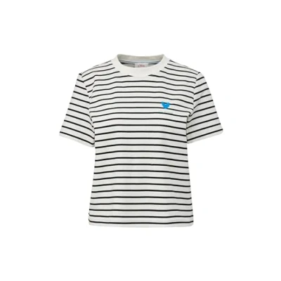 Abbildung von s.Oliver MIT Streifenmuster Tshirt print, Damen, Größe: 36, Schwarz