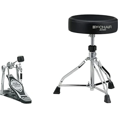 Abbildung von TAMA Iron Cobra 200 Bundle bestehend aus HP200P Einzelfußmaschine und First Chair HT230 Hocker (HED2R)
