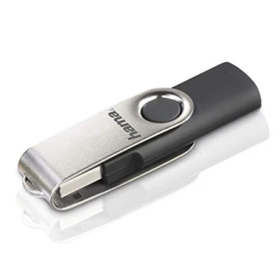 Abbildung von Hama USB Stick &quot;Rotate&quot;, 2.0, 32GB, 10MB/s, Schwarz/Silber (Lesegeschwindigkeit 10 MB/s)