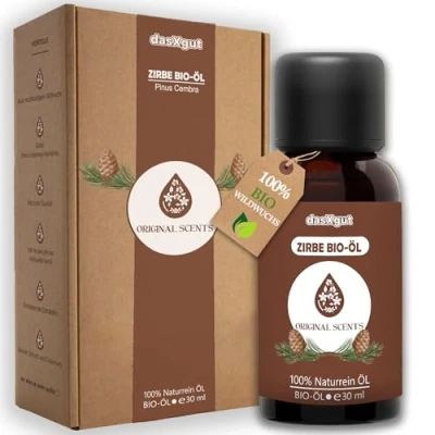 Abbildung von DasXgut BIO Zirbenöl 30 ml [100% NATURREIN] Echtes Zirben Öl aus Wildwuchs Ätherisches für Diffusor E5004121