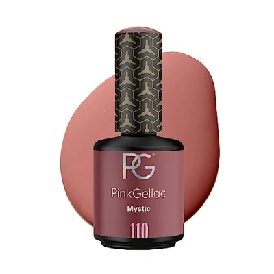 Abbildung von Pink Gellac UV Gel Nagellack 110 Mystic 15 ml Lack Braun Lang Anhaltender Gellack Einfache Entfernung Shellac Nail Polish Made in Holland