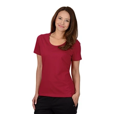 Abbildung von Trigema Damen Biobaumwolle 539201 T Shirt, Rot (Rubin C2C 536), XXL