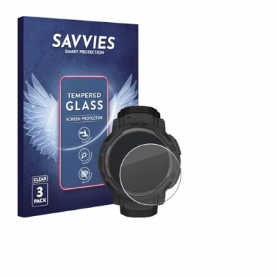 Abbildung von Savvies Panzer Schutz Glas für Garmin Instinct Crossover Solar (3 Stück) 9H Hartglas, Anti Fingerprint, Displayschutz