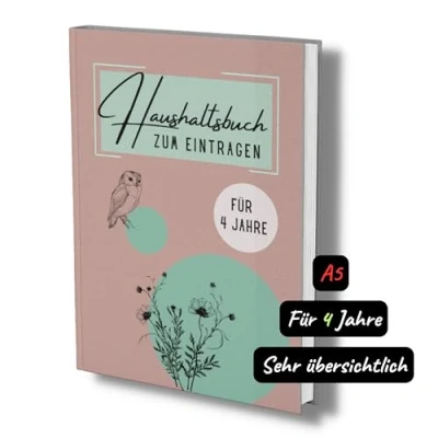 Abbildung von Haushaltsbuch XXL: 4 Jahre Budgetbuch für Frauen undatiert, A5, 104 Seiten. Der perfekte Organizer alle Einnahmen &amp; Ausgaben.