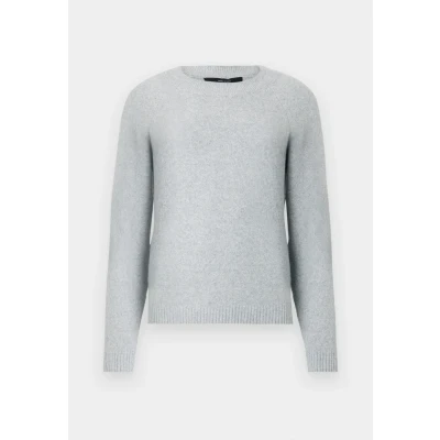 Abbildung von Vero Moda LS Oneck GA NOOS Strickpullover, Damen, Größe: XXL, Light grey melange