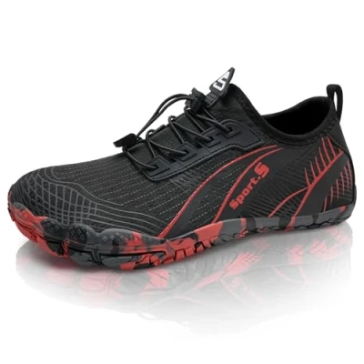 Abbildung von IceUnicorn Barfuss Schuhe Damen Walkingschuhe Barfußschuhe Herren Anfänger Bequeme Atmungsaktiv Gesunde (B Schwarz, 40EU)
