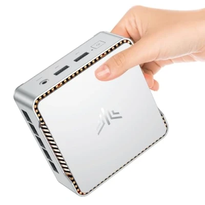 Abbildung von NiPoGi Mini PC Ιntel Alder Lake N97(bis zu 3,6 GHz), 8GB DDR4 256GB M.2 SSD Desktop Computer, 2X HMDI, Dual WiFi, 4K Triple Display GK3 Plus Micro mit VESA für Schule/Büro.