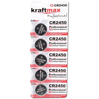 Abbildung von kraftmax 5er Pack CR2450 Lithium Hochleistungs Batterie / 3V CR 2450 Knopfzelle für professionelle Anwendungen Neuste Generation