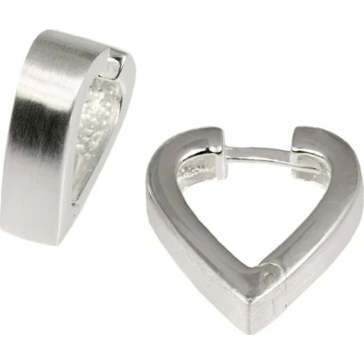 Abbildung von SilberDream Paar Creolen Ohrringe Damen Schmuck 925er (Creolen), Herz aus 925 Sterling Silber, Farbe: silber