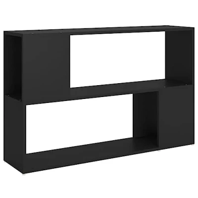 Abbildung von vidaXL Bücherregal mit 2 Fächern Bücherschrank Standregal Wandregal Aktenregal Büroregal Dekoregal Regal Schwarz 100x24x63cm Holzwerkstoff