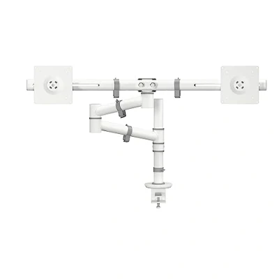 Abbildung von Dataflex Viewgo Monitorarm Schreibtisch 130 Weiß, Platzsparender ergonomischer Monitorhalterung für 2 Bildschirme, 210mm Höhenverstellung, Max. 4kg pro Monitor, Unterstützt Hoch und Querformat, Einfache Installation