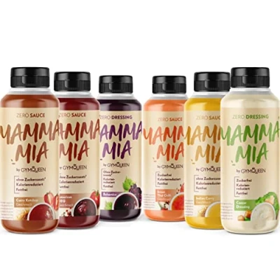 Abbildung von GymQueen Mamma Mia Zero Sauce 6x265ml, kalorienreduziert, ohne Fett &amp; Zuckerzusatz, zum Verfeinern von Gerichten oder als Salat Dressing