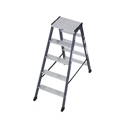 Abbildung von KRAUSE Doppelleiter &quot;SePro D&quot;, Alu eloxiert, 2x5 Stufen, Arbeitshöe ca. 263 cm
